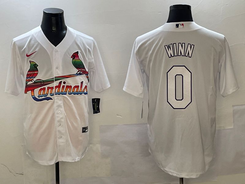 Men St.Louis Cardinals #0 Winn White Game Mexico 2025 Nike MLB Jersey style 1